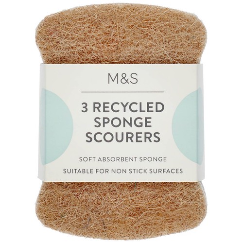 M&S 3 Recycled Sponge Scourers