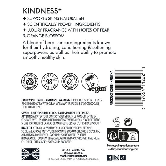 Baylis & Harding Kindness+ Hyaluronic Acid Moisture & Hydrate Body Wash thumbnail 2