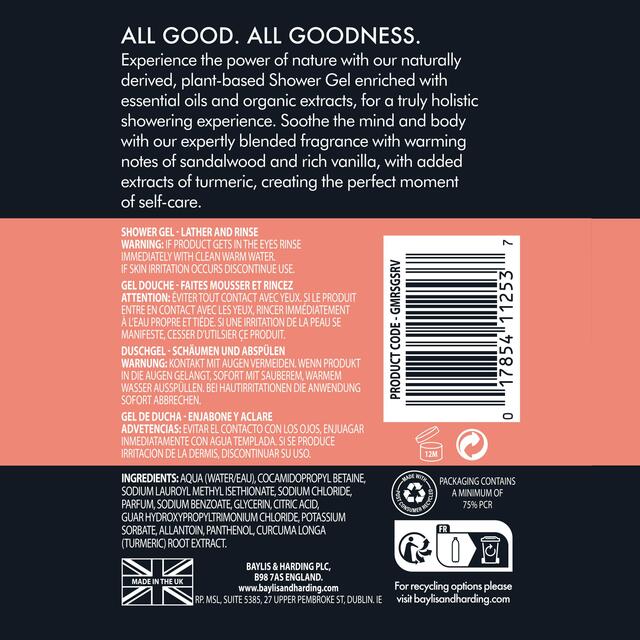 Baylis & Harding Goodness Mens Shower Gel - Sandalwood & Rich Vanilla thumbnail 3