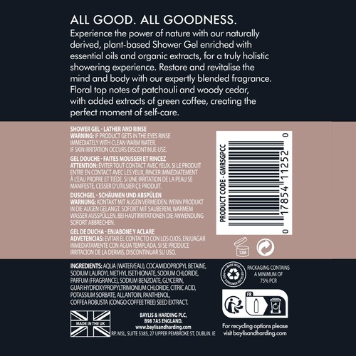 Baylis & Harding Goodness Mens Shower Gel - Patchouli, Cedar & Cypress thumbnail 3