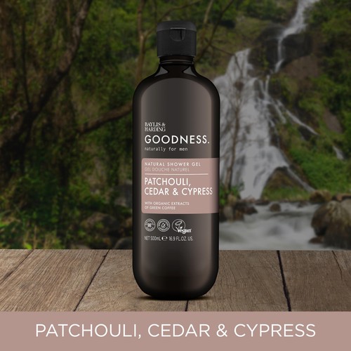 Baylis & Harding Goodness Mens Shower Gel - Patchouli, Cedar & Cypress thumbnail 4