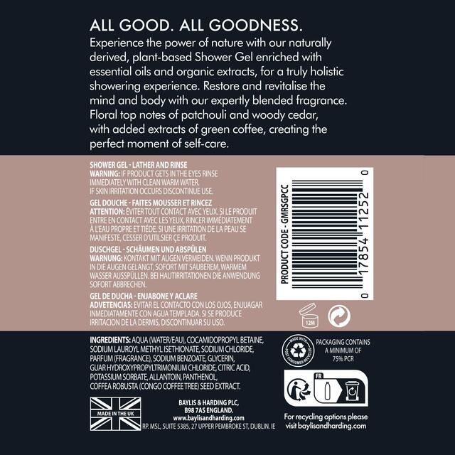 Baylis & Harding Goodness Mens Shower Gel - Patchouli, Cedar & Cypress thumbnail 3