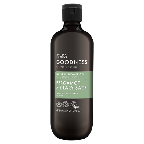 Baylis & Harding Goodness Mens Shower Gel - Bergamot & Clary Sage