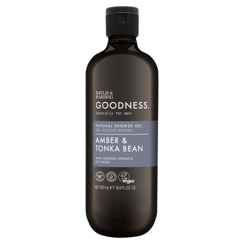 Baylis & Harding Goodness Men's Shower Gel - Amber & Tonka Bean