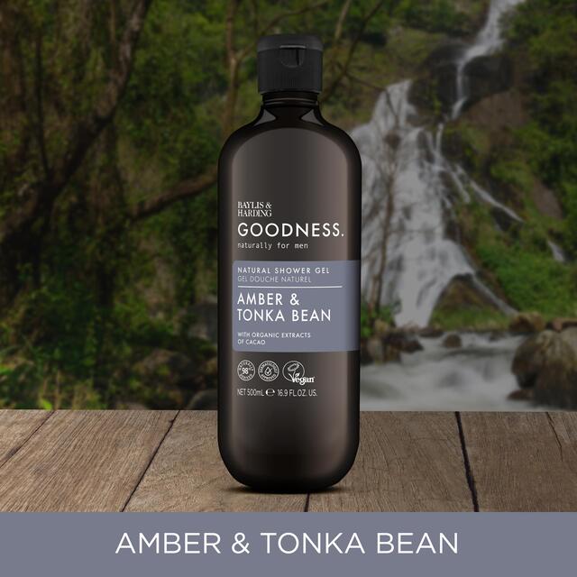 Baylis & Harding Goodness Men's Shower Gel - Amber & Tonka Bean thumbnail 4