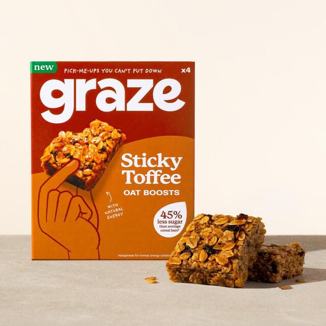 Graze Sticky Toffee Oat Boosts Flapjack Snack thumbnail 2