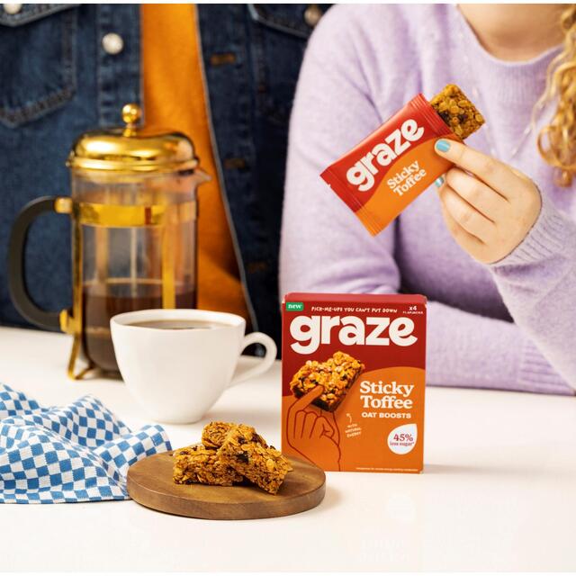 Graze Sticky Toffee Oat Boosts Flapjack Snack thumbnail 3