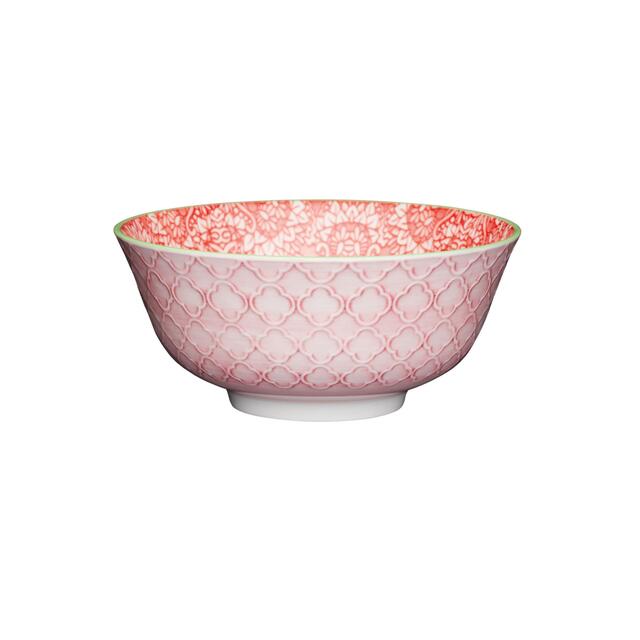 KitchenCraft Red and Pink Victorian Style Print Ceramic Bowls