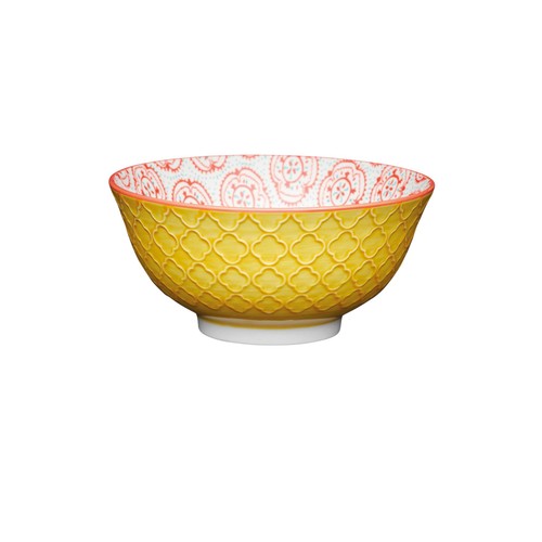 KitchenCraft Bright Yellow Floral Ceramic Bowls