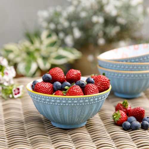 KitchenCraft Pale Blue Detailed Ceramic Bowl thumbnail 4