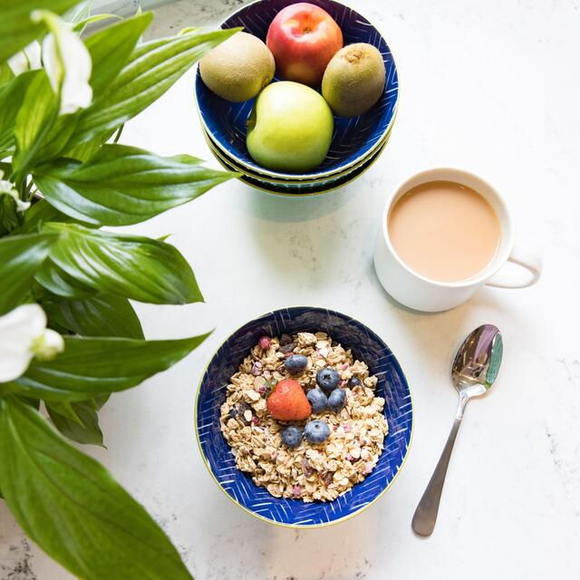 KitchenCraft Contrasting Blue Chevron and Spotty Ceramic Bowls thumbnail 5