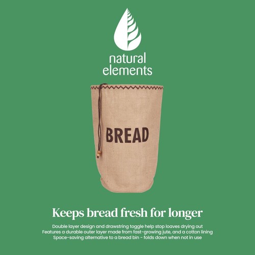 Natural Elements Hessian Eco-Friendly Bread Bag thumbnail 5