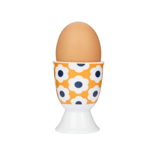 KitchenCraft Retro Flower Spot Porcelain Egg Cup thumbnail 2