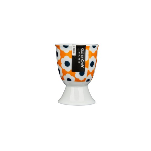 KitchenCraft Retro Flower Spot Porcelain Egg Cup thumbnail 3