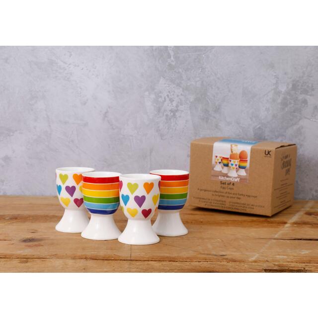 KitchenCraft 4-Piece Novelty Ceramic Egg Cup Set thumbnail 6