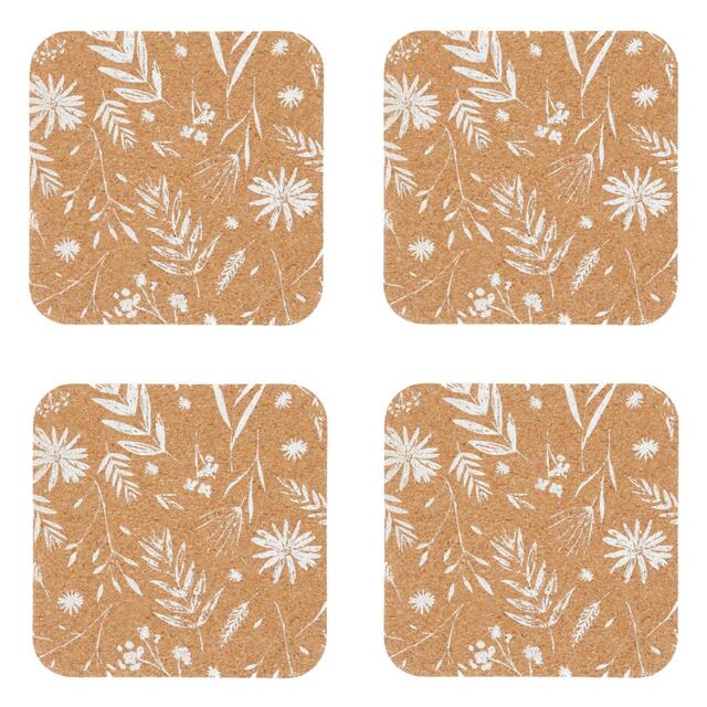 Natural Elements Set of 4 Biodegradable Cork Coasters, 12 x 12cm thumbnail 2