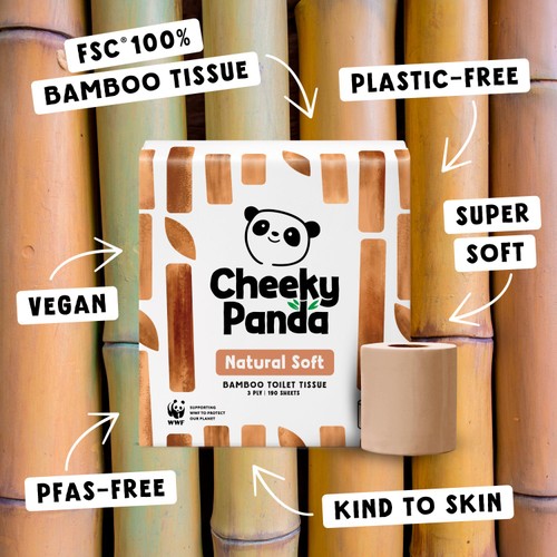 The Cheeky Panda Natural Colour Bamboo Toilet Tissue thumbnail 5