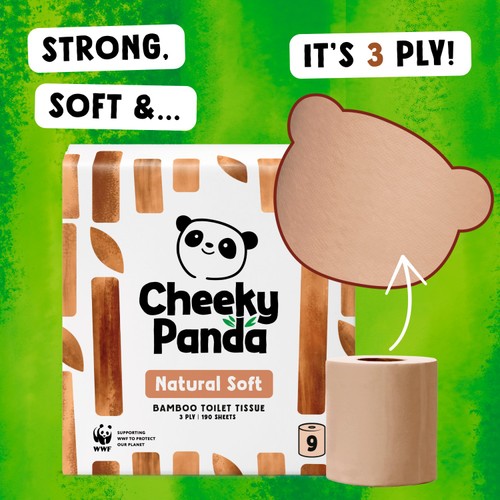 The Cheeky Panda Natural Colour Bamboo Toilet Tissue thumbnail 6