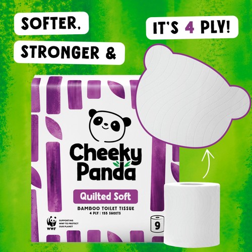 The Cheeky Panda Luxury Quilted Bamboo Toilet Tissue thumbnail 2
