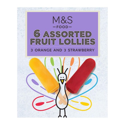 M&S 6 Assorted Fruit Ice Lollies