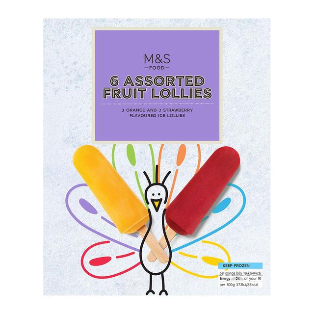 M&S 6 Assorted Fruit Ice Lollies thumbnail 2