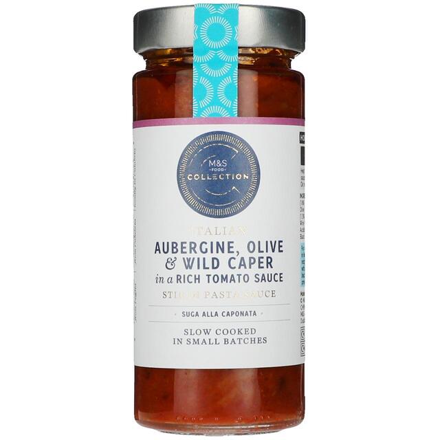 M&S Collection Aubergine Olive & Wild Caper Tomato Sauce