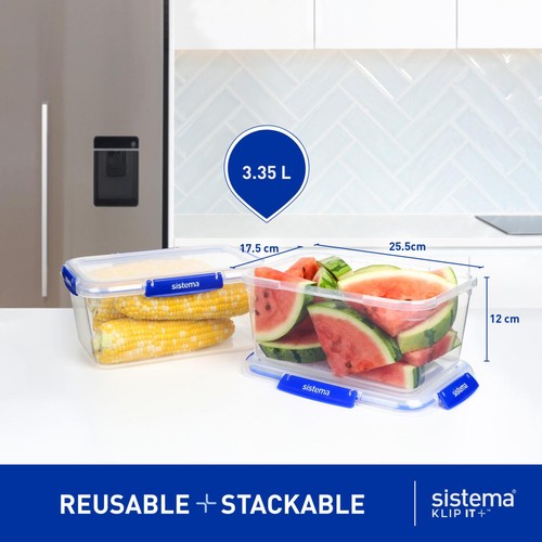 Sistema Klip It Plus 3.35L Containers 3 Pack Airtight Food Storage thumbnail 3