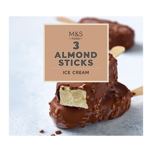 M&S 3 Almond Sticks Ice Cream