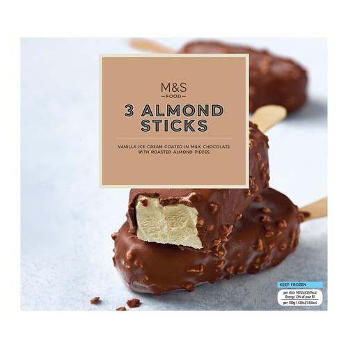 M&S 3 Almond Sticks Ice Cream thumbnail 2