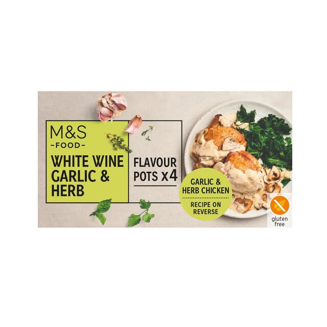 M&S 4 White Wine Garlic & Herb Flavour Pots