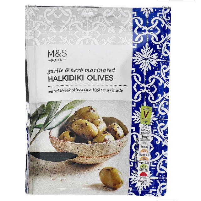 M&S Garlic & Herb Halkidiki Olives