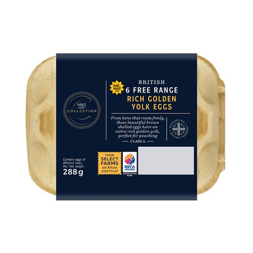 M&S Free Range 6 Golden Yolk Eggs thumbnail 2