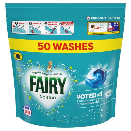 Fairy Non Bio Pods Washing Liquid Capsules For Sensitive Skin 100 Washes thumbnail 2