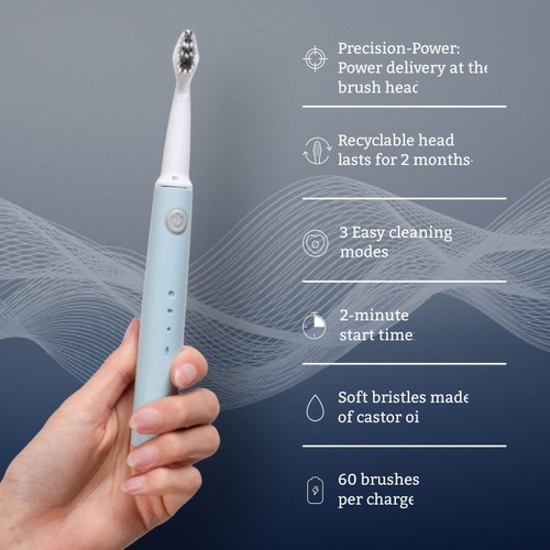 Waken Rechargeable Sonic Toothbrush - Mint Blue thumbnail 2