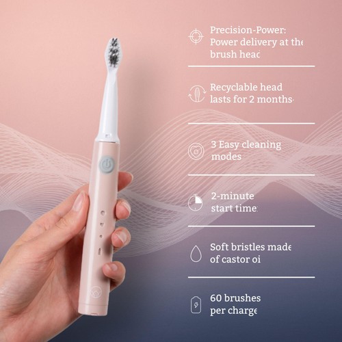 Waken Rechargeable Sonic Toothbrush - Dusty Rose thumbnail 2