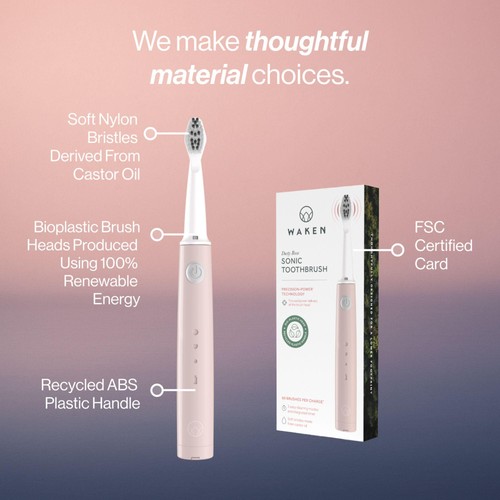 Waken Rechargeable Sonic Toothbrush - Dusty Rose thumbnail 4