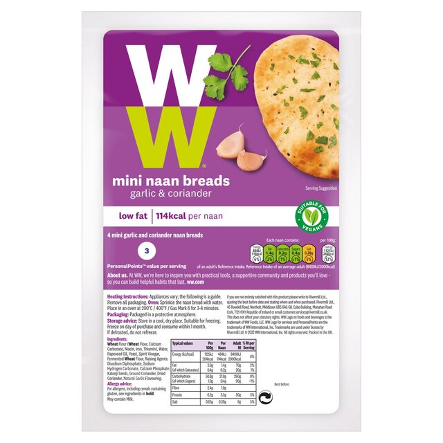 Weightwatchers Garlic & Coriander Mini Naans