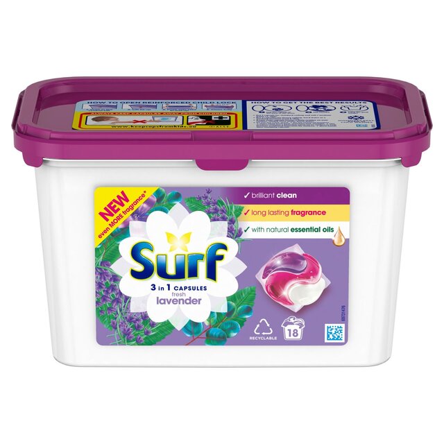 Surf Fresh Lavender 3 in 1 Washing Liquid Capsules 18 Wash thumbnail 4