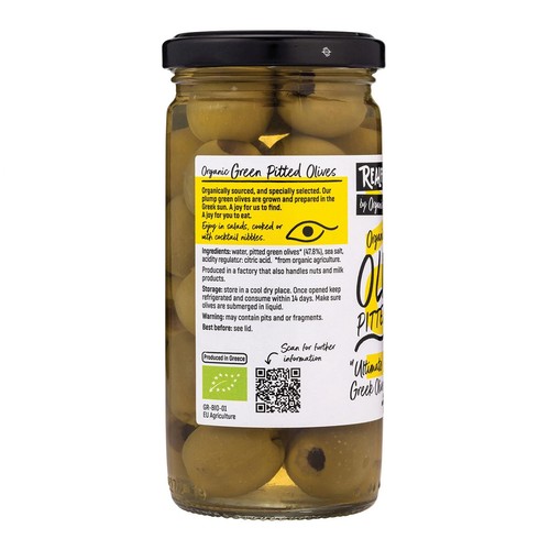 Realfoods Organic Green Pitted Olives thumbnail 2