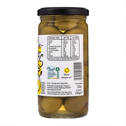 Realfoods Organic Green Pitted Olives thumbnail 3