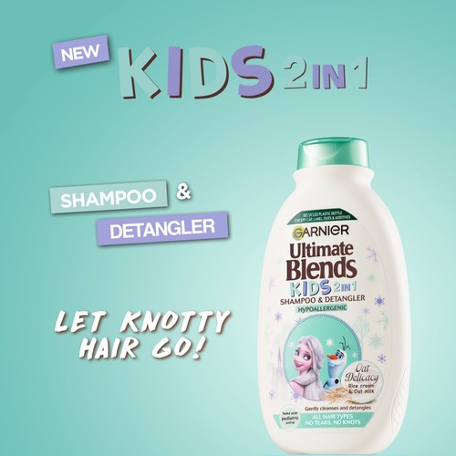 Garnier Ultimate Blends 2-in-1 Kids Oat Milk & Rice Cream No Tears Shampoo thumbnail 2