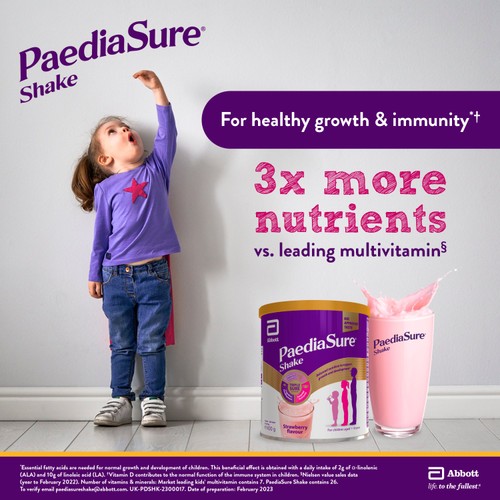PaediaSure Shake, Strawberry Nutritional Supplement Powder, 1-10 Yrs thumbnail 4
