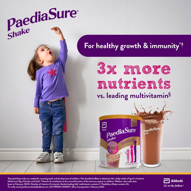 PaediaSure Shake, Chocolate Nutritional Supplement Powder, 1-10 Yrs thumbnail 4
