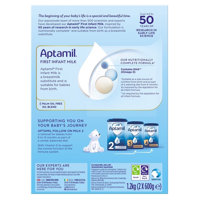Aptamil 1 First Infant Baby Milk Formula Powder from Birth Big Pack thumbnail 5