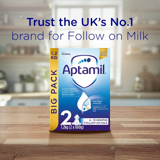 Aptamil 2 Follow On Baby Milk Formula Powder 6-12 Months Big Pack thumbnail 3