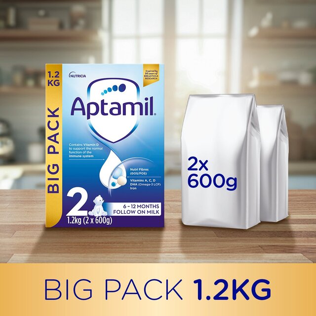 Aptamil 2 Follow On Baby Milk Formula Powder 6-12 Months Big Pack thumbnail 4