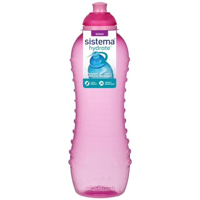 Sistema Hydrate Twist 'n' Sip Water Bottle Pink 620ml