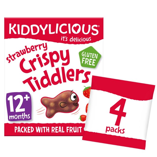 Kiddylicious Strawberry Crispy Tiddlers Baby Snacks Multi