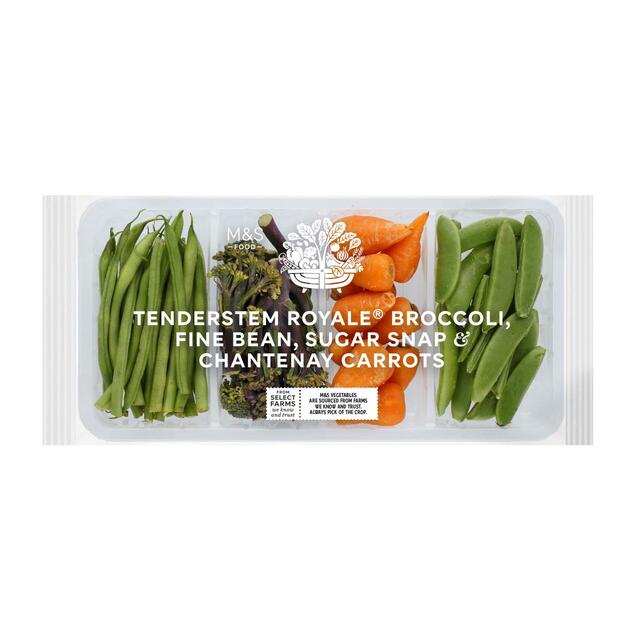M&S Fine Beans Tenderstem Royale Broccoli Chantenay Carrots & Sugar Snap