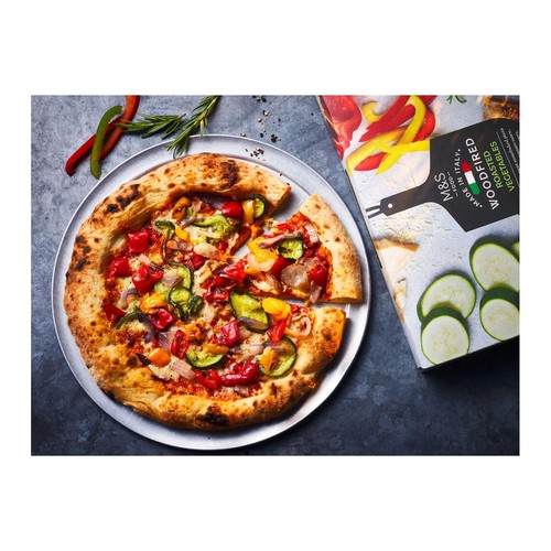 M&S Stonebaked Woodfired Roasted Vegetable Pizza Frozen thumbnail 2